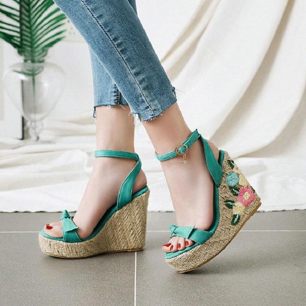 dress shoes sianie tianie green open toe wedges high heels woman size 33-46 espadrilles platform women sandals with flower embroidery, Black
dress shoes sianie tianie green open toe wedges high heels woman size 33-46 espadrilles platform women sandals with flower embroidery, Black