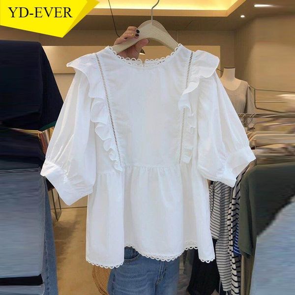 women's blouses & shirts chic lace hollow shirt women 2021 summer short sleeve casual loose solid color blouse round neck sweet ladies, White
women's blouses & shirts chic lace hollow shirt women 2021 summer short sleeve casual loose solid color blouse round neck sweet ladies, White