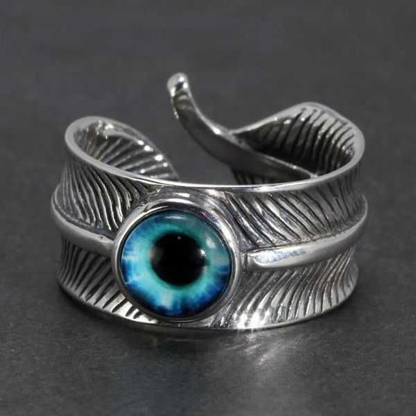 cluster rings sterling silver 925 feather ring with demon eye for men and women thai not allergic retro punk rock opening, Golden;silver
cluster rings sterling silver 925 feather ring with demon eye for men and women thai not allergic retro punk rock opening, Golden;silver