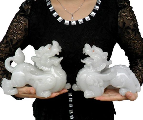 decorative objects & figurines kirin white jade imitation pixiu handicraft furnishings decoration a pair of kaiguang basin cculpture statue
decorative objects & figurines kirin white jade imitation pixiu handicraft furnishings decoration a pair of kaiguang basin cculpture statue