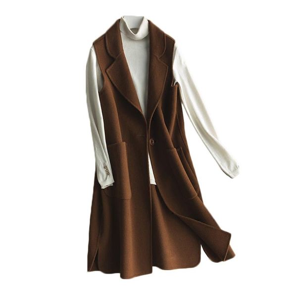 women's wool & blends double-sided vest women 2021 korean autumn winter coat female temperament slim woolen jacket, Black
women's wool & blends double-sided vest women 2021 korean autumn winter coat female temperament slim woolen jacket, Black