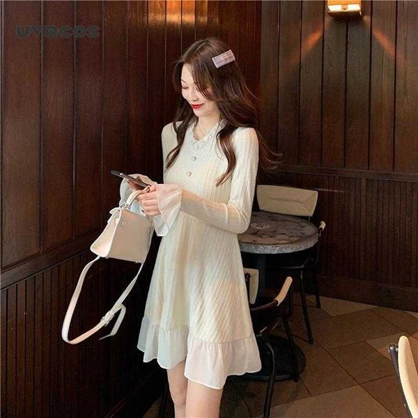 elegant sweater dres long sleeve v-neck office knitted dress female vintage lace dress korea autumn 210712, Black;gray
elegant sweater dres long sleeve v-neck office knitted dress female vintage lace dress korea autumn 210712, Black;gray