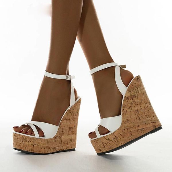 sandals 2021 summer white women's high heels platform buckle wedges front open toe ladies shoes size 35-42, Black
sandals 2021 summer white women's high heels platform buckle wedges front open toe ladies shoes size 35-42, Black