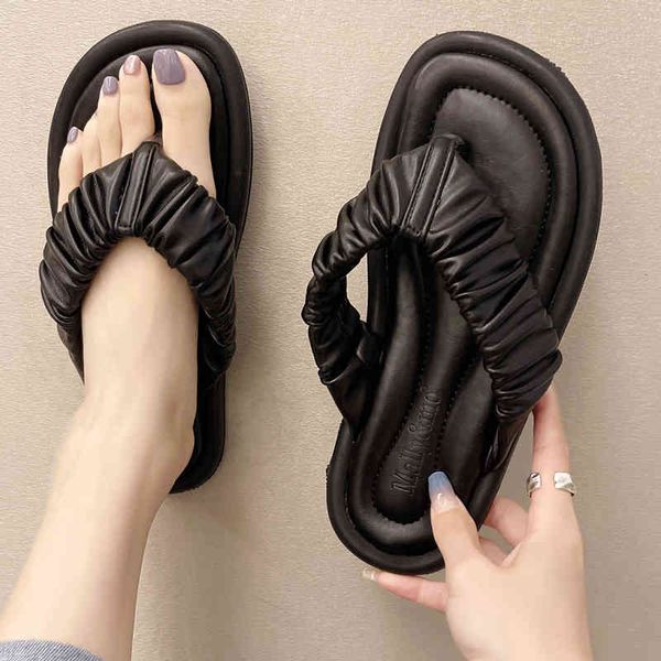 women's flip flops fashion pleated 2021 flat beach open to sandals pure slippers vacation woman sho, Black
women's flip flops fashion pleated 2021 flat beach open to sandals pure slippers vacation woman sho, Black