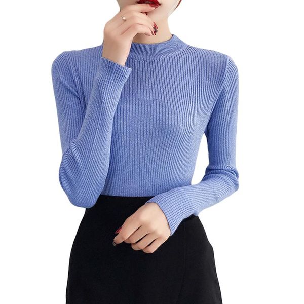 women's sweaters shiny lurex autumn winter sweater women long sleeve pullover basic turtleneck 2021 korean knit femme cm1127, White;black
women's sweaters shiny lurex autumn winter sweater women long sleeve pullover basic turtleneck 2021 korean knit femme cm1127, White;black