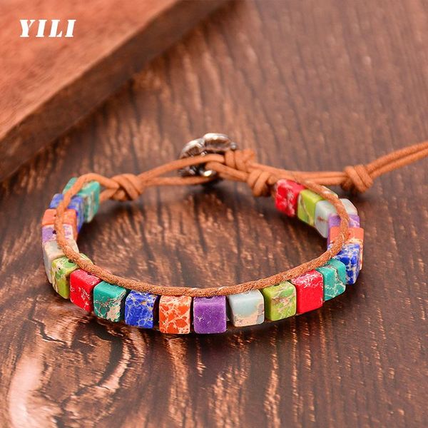 beaded, strands 7 chakra bracelets for women multi color natural stone square beads leather wrap bracelet healing energy boho jewelry, Black
beaded, strands 7 chakra bracelets for women multi color natural stone square beads leather wrap bracelet healing energy boho jewelry, Black