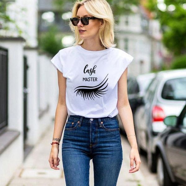 women's t-shirt lash master letter printed summer clothes women plus size t shirt fashion high street tumblr t-shirts round neck ropa 2, White
women's t-shirt lash master letter printed summer clothes women plus size t shirt fashion high street tumblr t-shirts round neck ropa 2, White