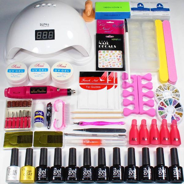 nail art kits 48w/36w uv led lamp manicure set 10 color gel polish pedicure with extension tools
nail art kits 48w/36w uv led lamp manicure set 10 color gel polish pedicure with extension tools