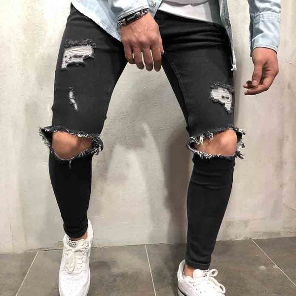 men's jeans fashion casual hip hop men jeans knee big hole cross-border dance nightclub streetwear pencil pants 3oei, Blue
men's jeans fashion casual hip hop men jeans knee big hole cross-border dance nightclub streetwear pencil pants 3oei, Blue