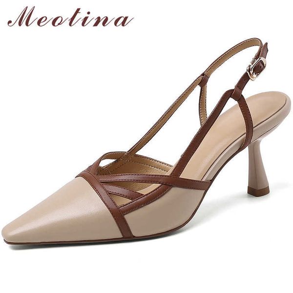 meotina genuine leather pointed toe high heels women slingbacks shoes buckle thin heel pumps cow leather office ladies footwear 210608, Black
meotina genuine leather pointed toe high heels women slingbacks shoes buckle thin heel pumps cow leather office ladies footwear 210608, Black