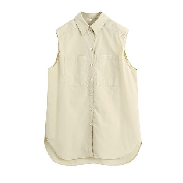women's blouses & shirts japan style office lady elegant solid women single breasted sleeveless long casual 2021 summer chic blusas, White
women's blouses & shirts japan style office lady elegant solid women single breasted sleeveless long casual 2021 summer chic blusas, White