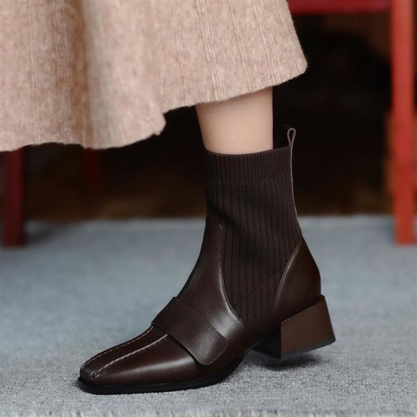 boots 2021 women sock autumn and winter thick-heeled leather women's mid-heel stretch short thin, Black
boots 2021 women sock autumn and winter thick-heeled leather women's mid-heel stretch short thin, Black