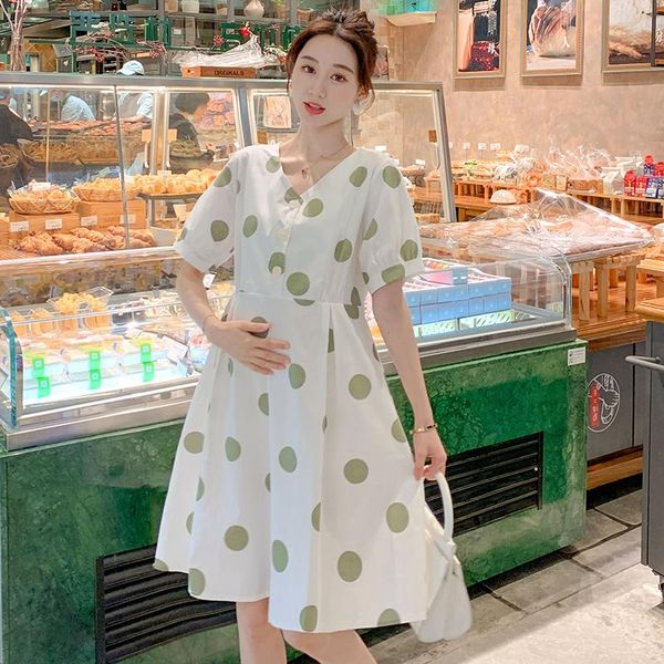 maternity dresses 912# clothes summer chiffon short sleeves dot printing v neck loose stylish dress pregnant women pregnancy, White
maternity dresses 912# clothes summer chiffon short sleeves dot printing v neck loose stylish dress pregnant women pregnancy, White