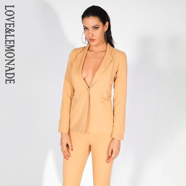 women's jackets love&lemonade nude lapels straight one button casual jacket lm81358, Black;brown
women's jackets love&lemonade nude lapels straight one button casual jacket lm81358, Black;brown