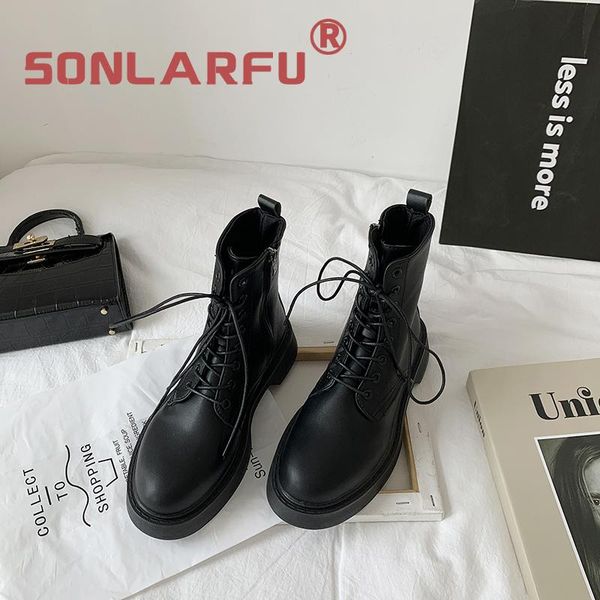 boots sonlarfu fashion women's autumn all-matching black platform front lace-up and handsome motorcycle
boots sonlarfu fashion women's autumn all-matching black platform front lace-up and handsome motorcycle