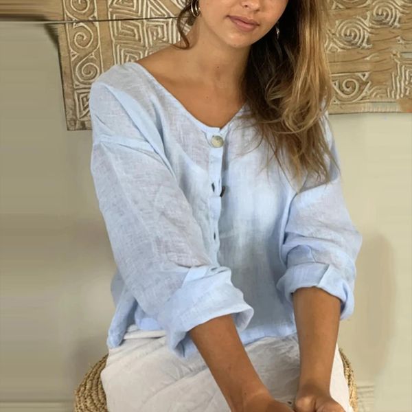 vintage v neck buttons womens shirt pleats casual smock office lady nine sleeve linen roupas femininas blusa t1g, White
vintage v neck buttons womens shirt pleats casual smock office lady nine sleeve linen roupas femininas blusa t1g, White