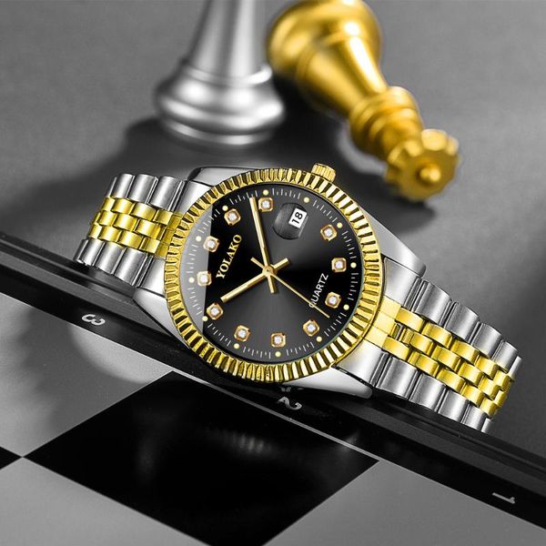 wristwatches men's watches luxury brand rhinestone stainless steel quartz watch casual male clock calander reloj hombre, Slivery;brown
wristwatches men's watches luxury brand rhinestone stainless steel quartz watch casual male clock calander reloj hombre, Slivery;brown