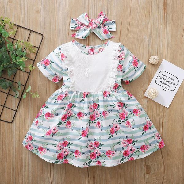 Girl's Dresses Toddler Baby Girls Short Sleeve Floral Stripe DressesHeadbands Outfits Cute Sweet Princess Dress Summer Clothing Vestir, Red;yellow
Girl's Dresses Toddler Baby Girls Short Sleeve Floral Stripe DressesHeadbands Outfits Cute Sweet Princess Dress Summer Clothing Vestir, Red;yellow