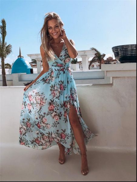 bohemia 019 boho floral women dresses long maxi sleeveless deep v high waist split summer beach holiday party, Black;gray
bohemia 019 boho floral women dresses long maxi sleeveless deep v high waist split summer beach holiday party, Black;gray