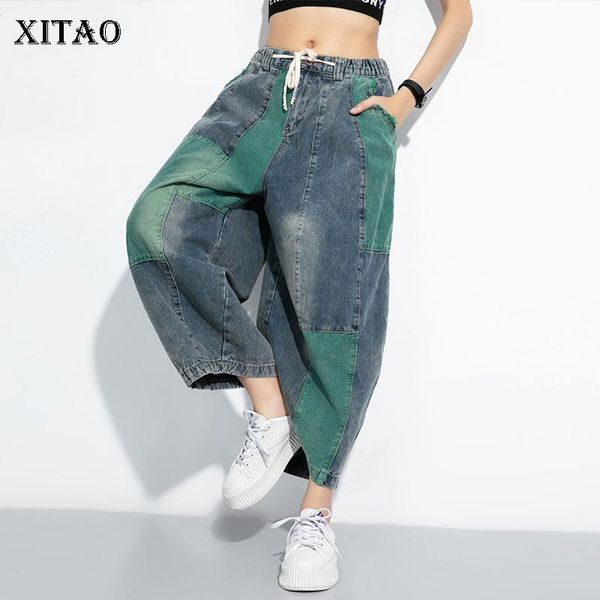 women's jeans xitao europe patchwork elastic waist loose plus size jean personality lace up damp 2021 spring summer women dmy4327, Blue
women's jeans xitao europe patchwork elastic waist loose plus size jean personality lace up damp 2021 spring summer women dmy4327, Blue