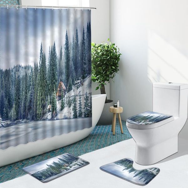 shower curtains winter snow scene curtain trees ice lake surface bath mat non-slip flannel rugs toilet cover bathroom decor set with hook
shower curtains winter snow scene curtain trees ice lake surface bath mat non-slip flannel rugs toilet cover bathroom decor set with hook