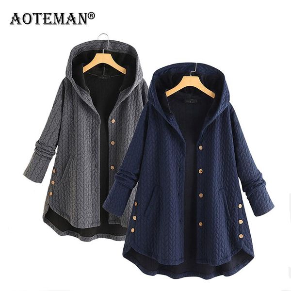 women's jackets 2021 fashion spring autumn solid color hooded single-breasted cotton jacket knit gown mid-length irregular, Black;brown
women's jackets 2021 fashion spring autumn solid color hooded single-breasted cotton jacket knit gown mid-length irregular, Black;brown