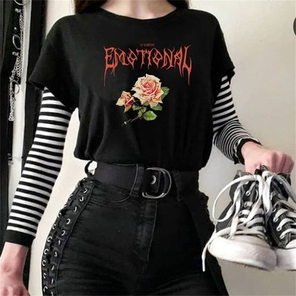 emotional rose gothic clothing women t shirt floral print punk streetwear oversized tshirt grunge aesthetic clothes 210512, White
emotional rose gothic clothing women t shirt floral print punk streetwear oversized tshirt grunge aesthetic clothes 210512, White