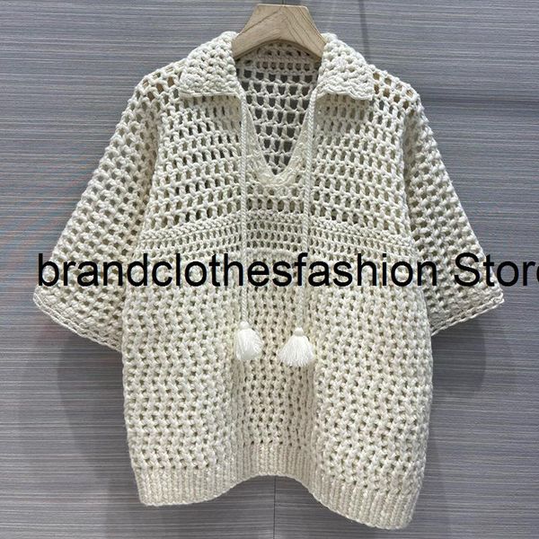women's sweaters ecru all hand-crocheted cashmere openwork sweater women turn-down collar tassel tie half sleeve pullover lady, White;black
women's sweaters ecru all hand-crocheted cashmere openwork sweater women turn-down collar tassel tie half sleeve pullover lady, White;black