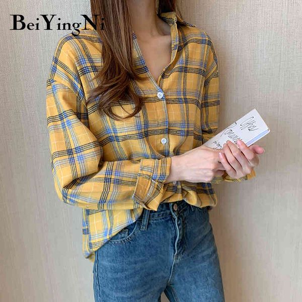 vintage women blouses blusas plaid casual preppy fashion loose oversized shirts female full sleeve chic harajuku 210427, White
vintage women blouses blusas plaid casual preppy fashion loose oversized shirts female full sleeve chic harajuku 210427, White