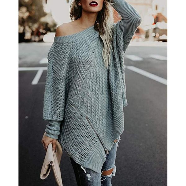 women's sweaters savabien sweater women invierno 2021 one shoulder loose solid long sleeve zipper knitted oversized winter clothes, White;black
women's sweaters savabien sweater women invierno 2021 one shoulder loose solid long sleeve zipper knitted oversized winter clothes, White;black