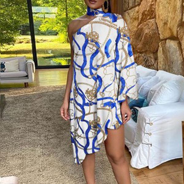 2021women one shoulder short dress summer irregular peacock print dresses laides loose mini dresses beachwear, Black;gray
2021women one shoulder short dress summer irregular peacock print dresses laides loose mini dresses beachwear, Black;gray