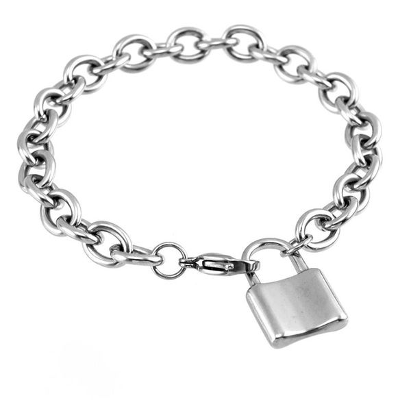 charm bracelets stainless steel women padlock pendant lock bracelet big rolo 8mm cable chain bangle for couples friendship gifts, Golden;silver
charm bracelets stainless steel women padlock pendant lock bracelet big rolo 8mm cable chain bangle for couples friendship gifts, Golden;silver