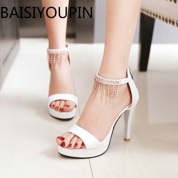 women high heels sandals small size 32 33 paltform thin tassel rhinestone toe shoes female a word shoe big 42 43, Black
women high heels sandals small size 32 33 paltform thin tassel rhinestone toe shoes female a word shoe big 42 43, Black