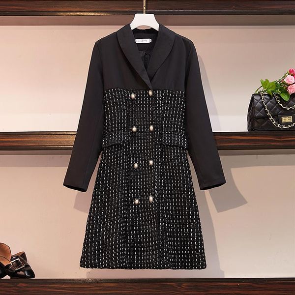 casual dresses real-size women's fat mm autumn dress lapel stitching small fragrance dress, foreign-style suit coat trend, Black;gray
casual dresses real-size women's fat mm autumn dress lapel stitching small fragrance dress, foreign-style suit coat trend, Black;gray