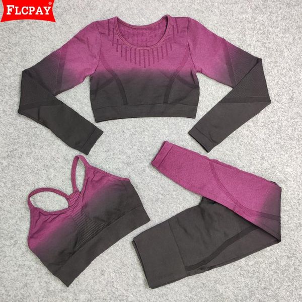 ladies yoga suit seamless t-shirt high waist leggings fitness sports bra 3 piece set workout running sportswear outfit
ladies yoga suit seamless t-shirt high waist leggings fitness sports bra 3 piece set workout running sportswear outfit