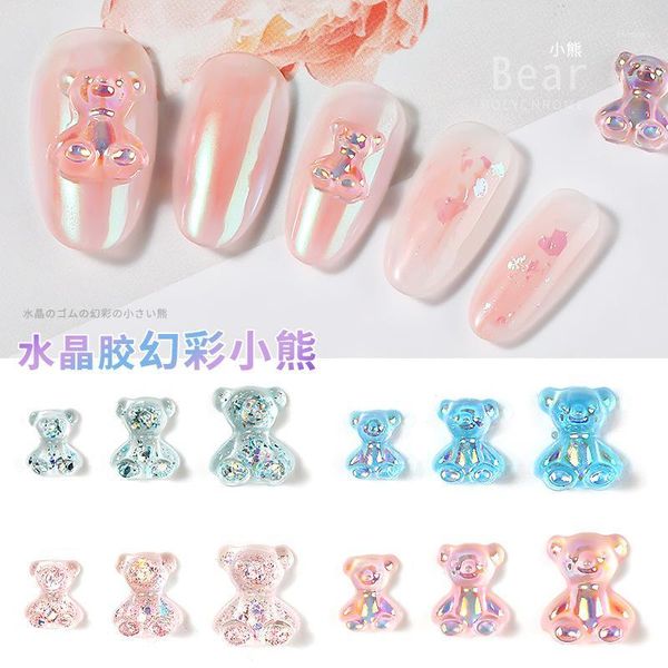 6pcs 3d cute bear resin nail art decorations aurora for nails glitter jelly ornaments diy gel manicure accessories1, Silver;gold
6pcs 3d cute bear resin nail art decorations aurora for nails glitter jelly ornaments diy gel manicure accessories1, Silver;gold