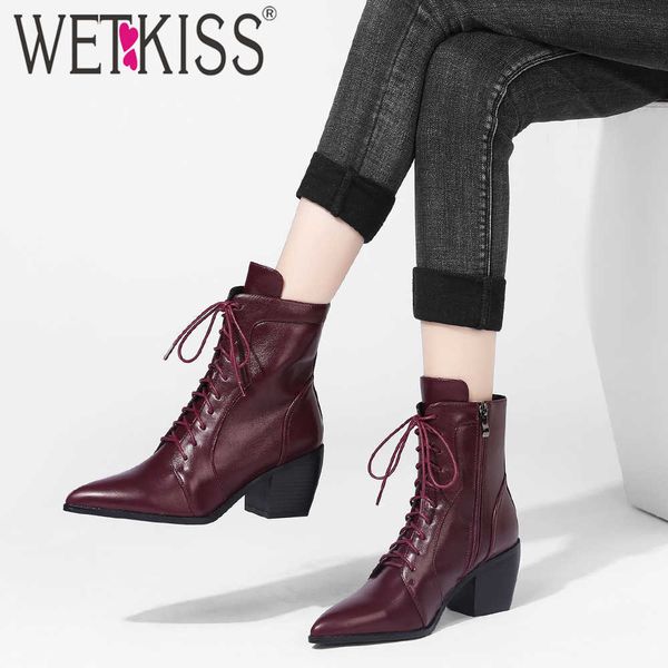 wetkiss spike heel ankle boots woman cross tied pointed toe short booties lace up autumn winter boot ladies shoes women big size 210630, Black
wetkiss spike heel ankle boots woman cross tied pointed toe short booties lace up autumn winter boot ladies shoes women big size 210630, Black
