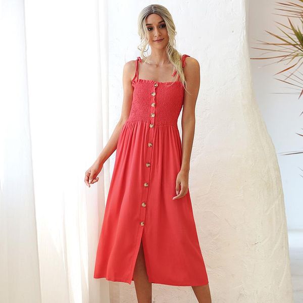 casual dresses fashion ladies 2021 spring summer solid dress button spaghetti strap high waist vacation style women's, Black;gray
casual dresses fashion ladies 2021 spring summer solid dress button spaghetti strap high waist vacation style women's, Black;gray