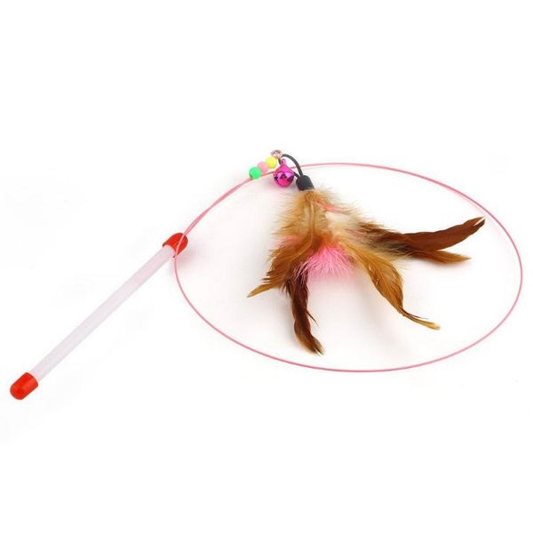 cat toys kitten pet toy wire chaser wand teaser feather with bell beads play fun 
cat toys kitten pet toy wire chaser wand teaser feather with bell beads play fun