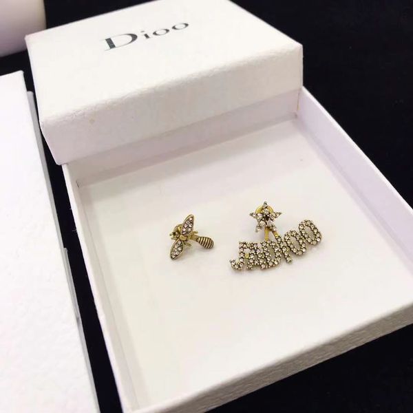 luxury stud women earrings brands pearl heart letters ear men earring gold silver jewelry accessories good quality fashion gift for girls in, Golden;silver