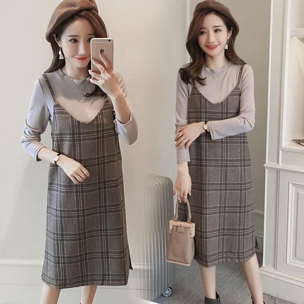 maternity dresses 2021 autumn winter 2pcs clothes sets breastfeeding t shirt+woolen plaid dress for pregnant women nursing, White
maternity dresses 2021 autumn winter 2pcs clothes sets breastfeeding t shirt+woolen plaid dress for pregnant women nursing, White