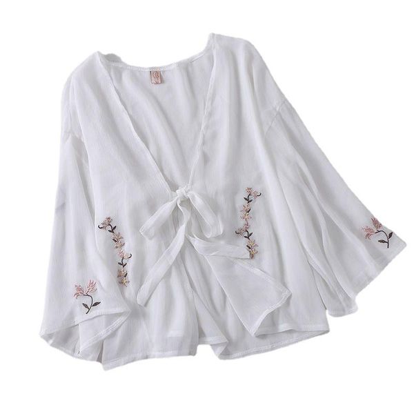 women's swimwear arrival women thin chiffon cardigan breathable sun protection clothing for summer blusas mujer de moda 2021 verano, White;black
women's swimwear arrival women thin chiffon cardigan breathable sun protection clothing for summer blusas mujer de moda 2021 verano, White;black