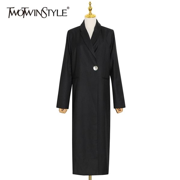 twotyle black long casual windbreaker for women notched sleeve korean solid trench female fashion clothing 211006, White;black
twotyle black long casual windbreaker for women notched sleeve korean solid trench female fashion clothing 211006, White;black