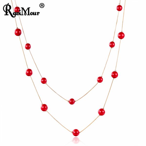 ravimour 4 colos red simulated pearl women long chain multilayer choker necklace jewelry trendy sweater accessories, Silver
ravimour 4 colos red simulated pearl women long chain multilayer choker necklace jewelry trendy sweater accessories, Silver