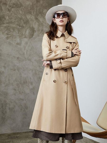 women's trench coats windbreaker 2022 long style high-end double-breasted british spring and autumn jacket women, Tan;black
women's trench coats windbreaker 2022 long style high-end double-breasted british spring and autumn jacket women, Tan;black