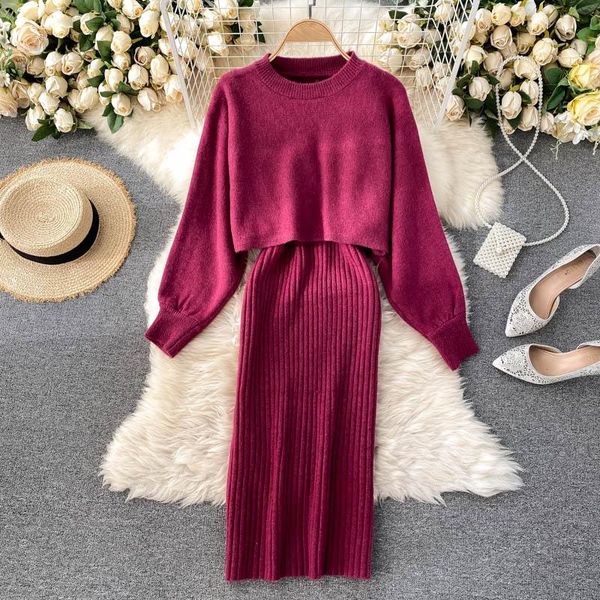 women autumn winter knitted set o neck long sleeve +v sleeveless elastic bodycon tank dress two piece suit casual dresses, Black;gray
women autumn winter knitted set o neck long sleeve +v sleeveless elastic bodycon tank dress two piece suit casual dresses, Black;gray