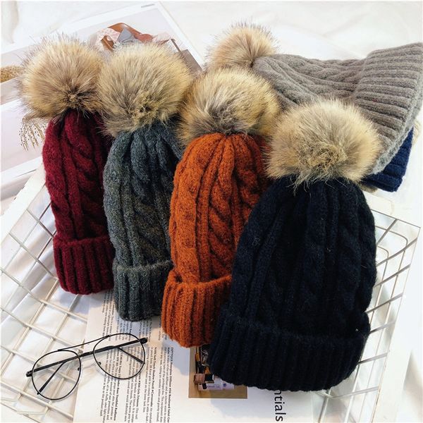 winter warm twist knit wool cap hair ball caps student leisure parent-child cold hats, Blue;gray
winter warm twist knit wool cap hair ball caps student leisure parent-child cold hats, Blue;gray