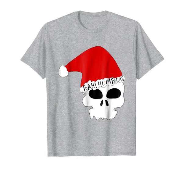 bah humbug skull santa hat shirt x-mas funny santa shirt, White;black