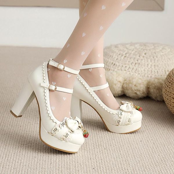 dress shoes women sweet bow high heels mary jane platform bottom white work wedding pumps big size 43, Black
dress shoes women sweet bow high heels mary jane platform bottom white work wedding pumps big size 43, Black