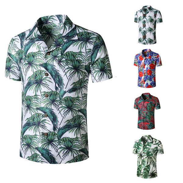 men's short turn down collar cardigan shirt with impression hawaiian beach type single-breasted, White;black
men's short turn down collar cardigan shirt with impression hawaiian beach type single-breasted, White;black